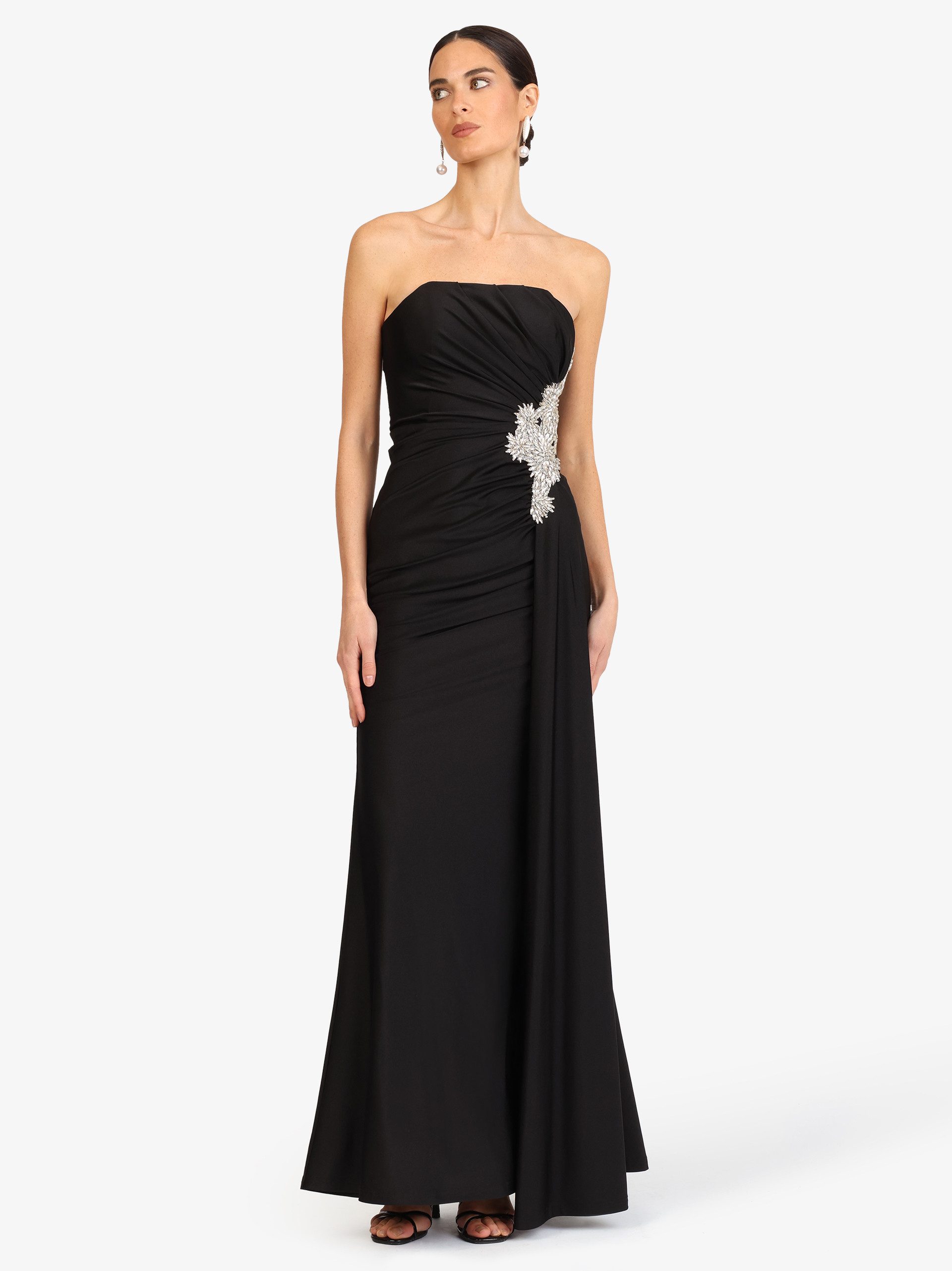 Kraimod Abendkleid mit Drapierung und Rücken-Schnürung