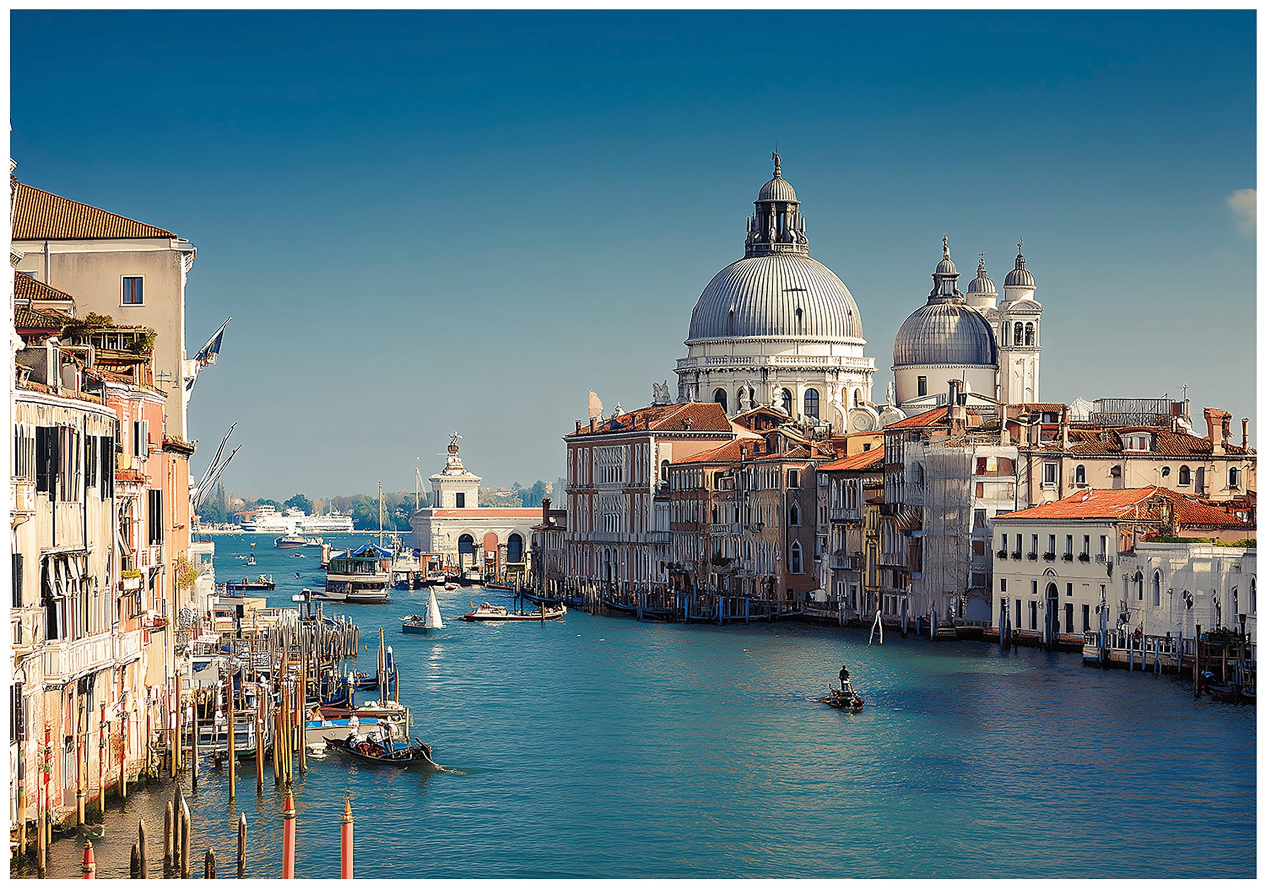 Wallarena Fototapete Venedig Stadt Fluss Vlies Tapete Wohnzimmer Schlafzimmer Wandtapete, Glatt Vlies Washable, Venedig, Fluss, Stadt, Gebäude, Boote, (Packung, 2 St., Vlies Fototapete), Vliestapete Blau Wohnzimmer Schlafzimmer Küche Tapete + Kleister