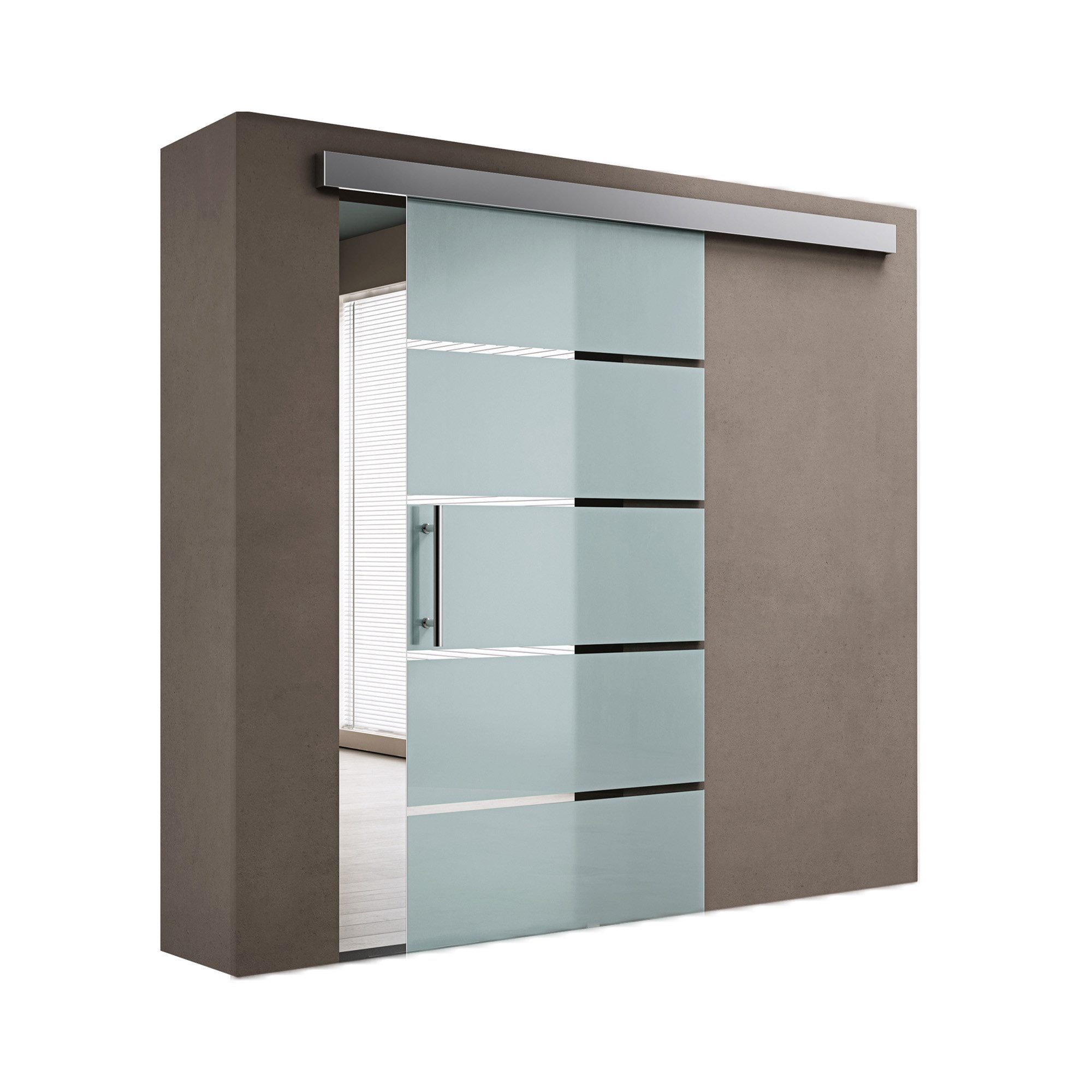 doporro Glasschiebetür Glasschiebetür ESG-Sicherheitsglas Design 5Milchglas günstig online kaufen