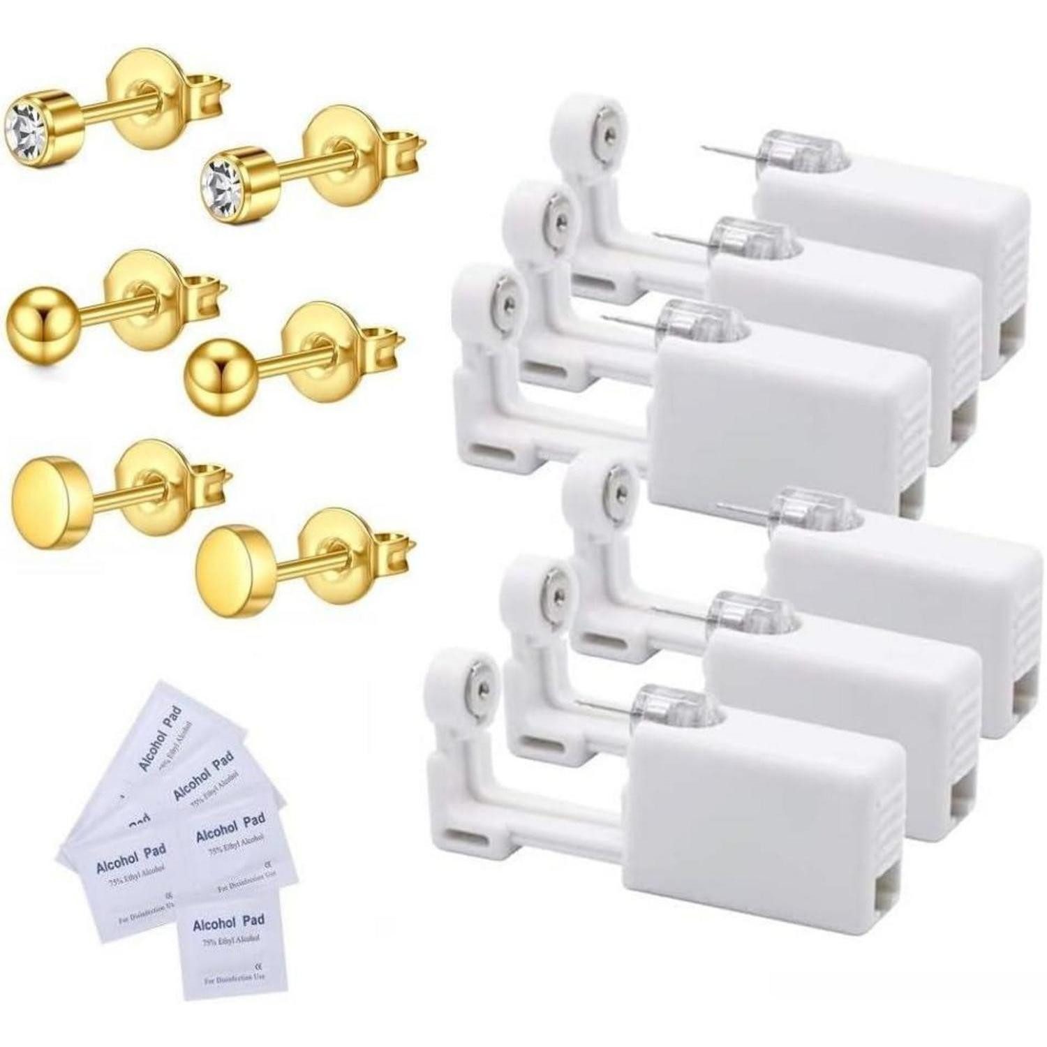 LuxusKollektion Слепые шары для выпечки Ohrlochstechpistole Einweg steril Piercing Ohrstecker Gold 3