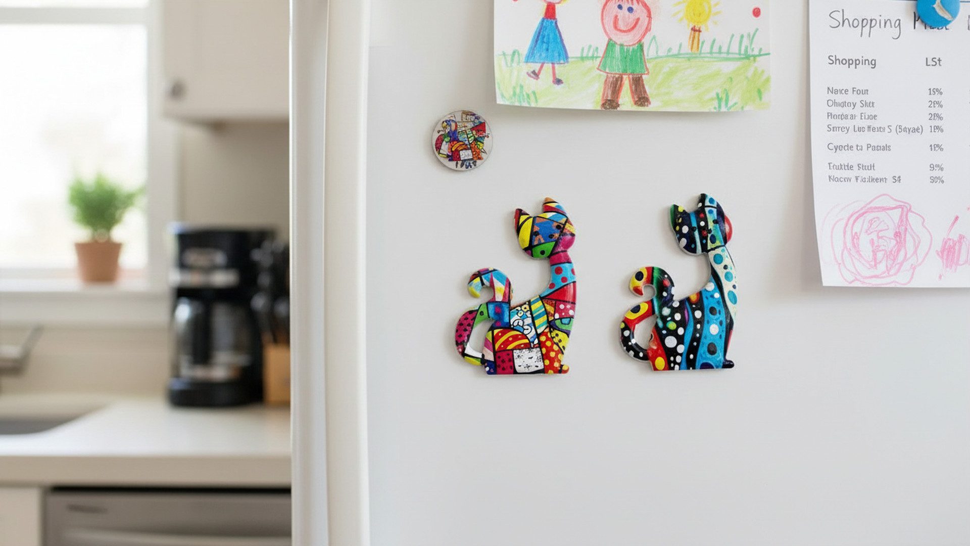 LK Trend & Style Magnet 2x Katze nach Verfügbarkeit (Kühlschrankmagnete, Bürodekoration, 2-St., originelles und lustiges Geschenk), einfach zu handhaben und auf – Bild 4 von 5