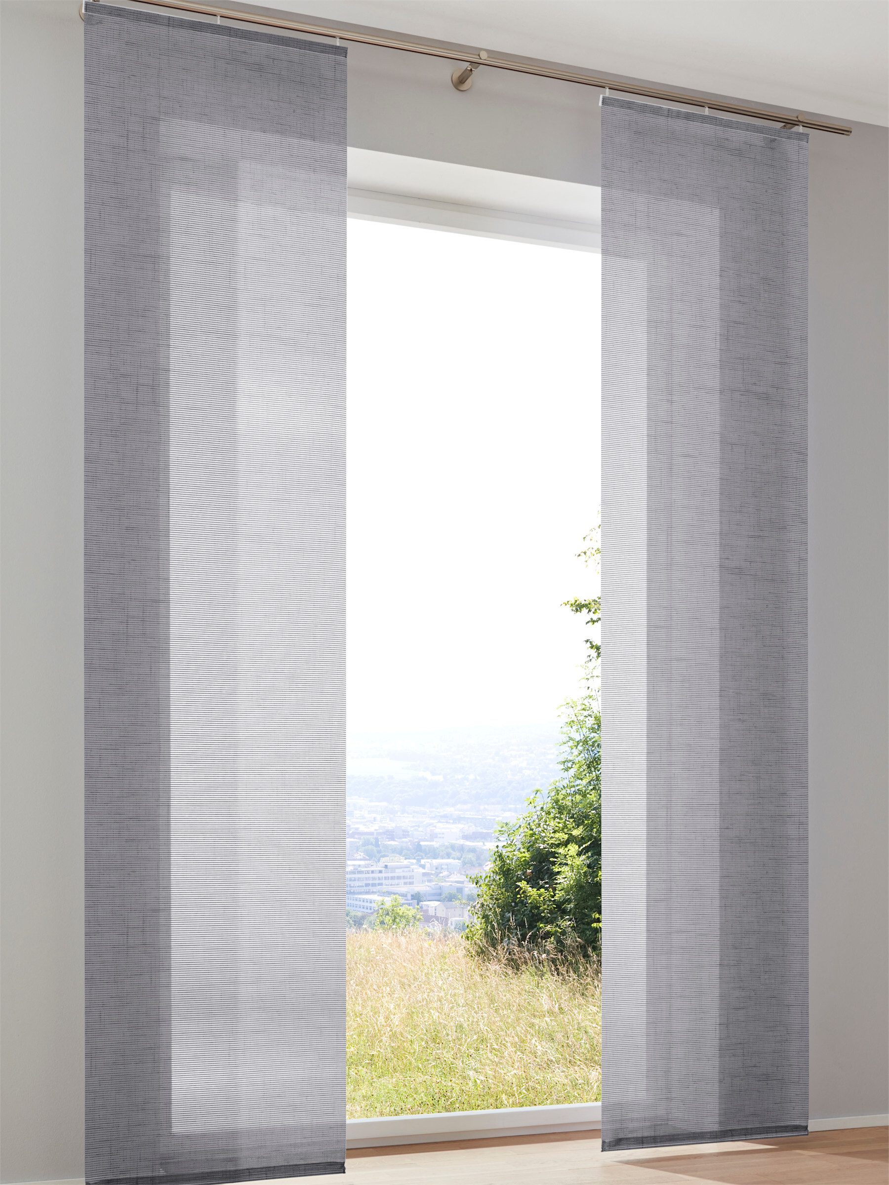 heine Gardine Schiebevorhang (1 St), Klettschiene, halbtransparent, Schiebevorhang