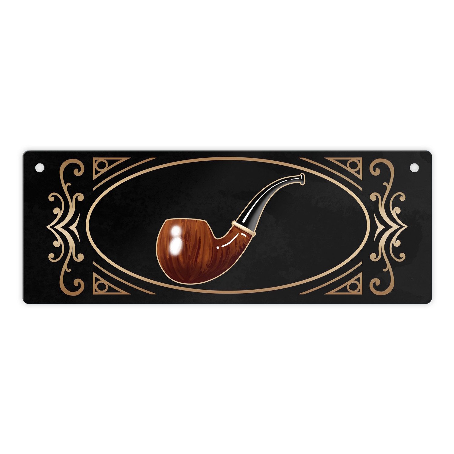 Metallschild Raucherbereich Metallschild mit Pfeife in Retrooptik
