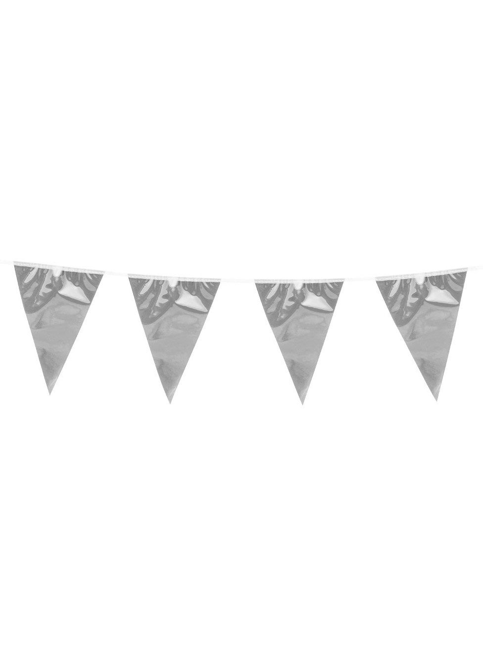Boland Hängedekoration Wimpelkette 10 m silber metallic, Raumdekoration für Geburtstage, Mottopartys und Events!