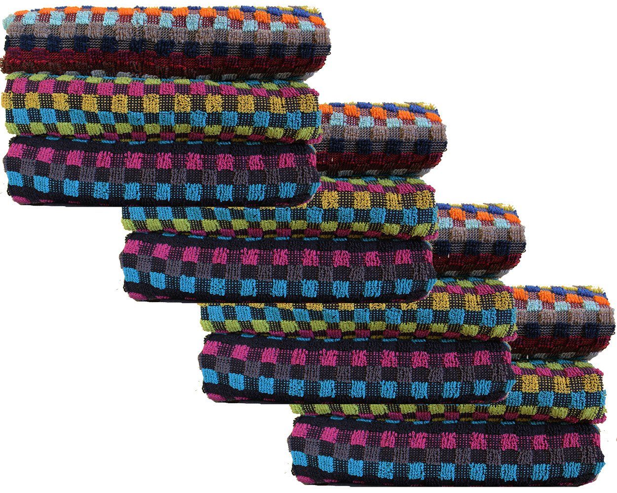 KH-Haushaltshandel Handtuch Frottier Grubentuch, 50x90 cm, Multicolor karie günstig online kaufen