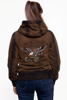 QueenKerosin Sweatjacke Wild Ones Ride Free im Used-Look