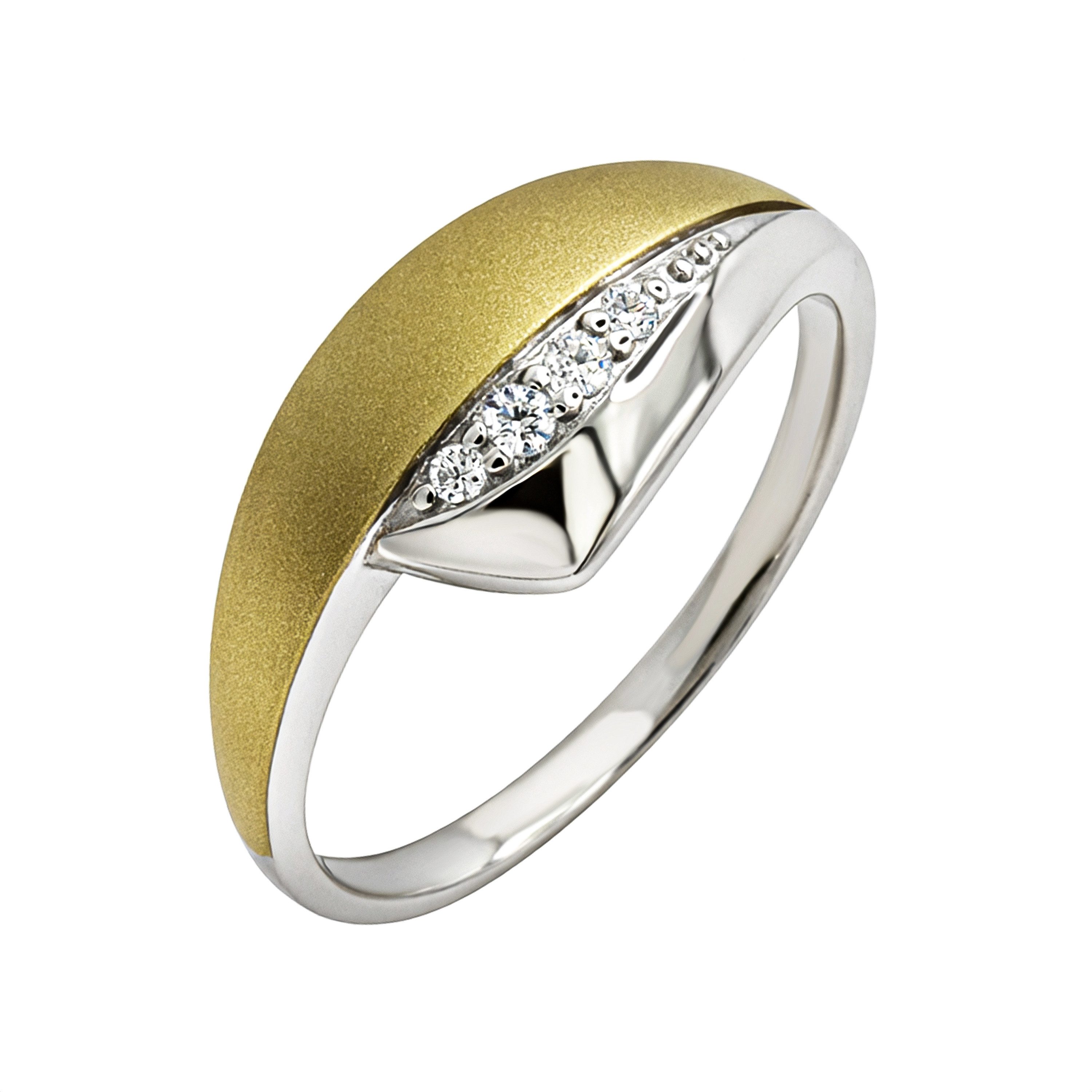 Fingerring Schmuck Geschenk Silber 925 Damenring Ring bicolor