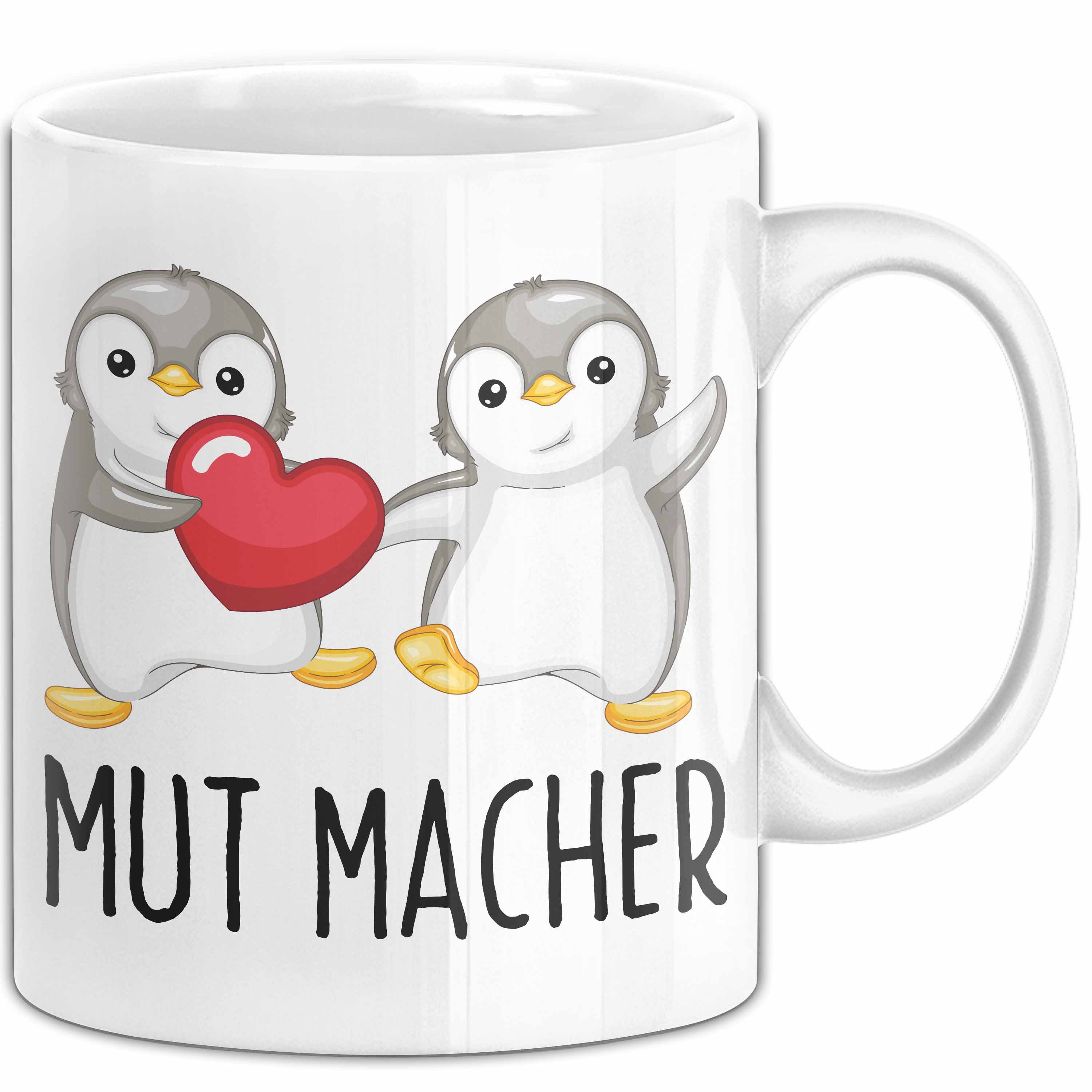 Tasse Lustige Tasse Geschenk Zwei Pinguine Mit Herz Witziger Becher Mut