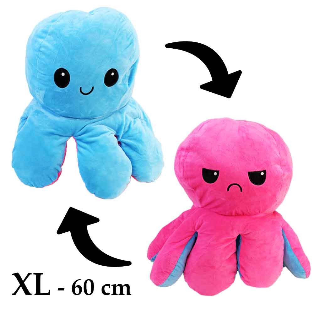 Posh Paws Kuscheltier Wende Oktopus groß blau und rosa - ca. 60 cm (1-St)