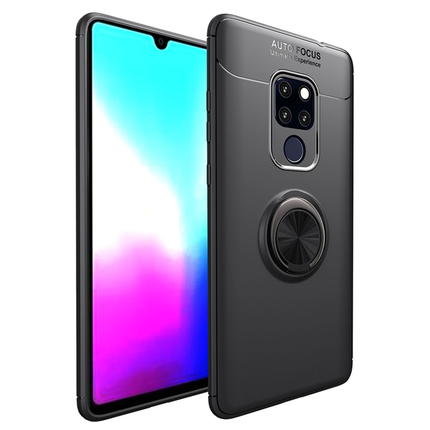Nalia Smartphone-Hülle Huawei Mate 20, Matte Silikon Hülle mit Ring ...