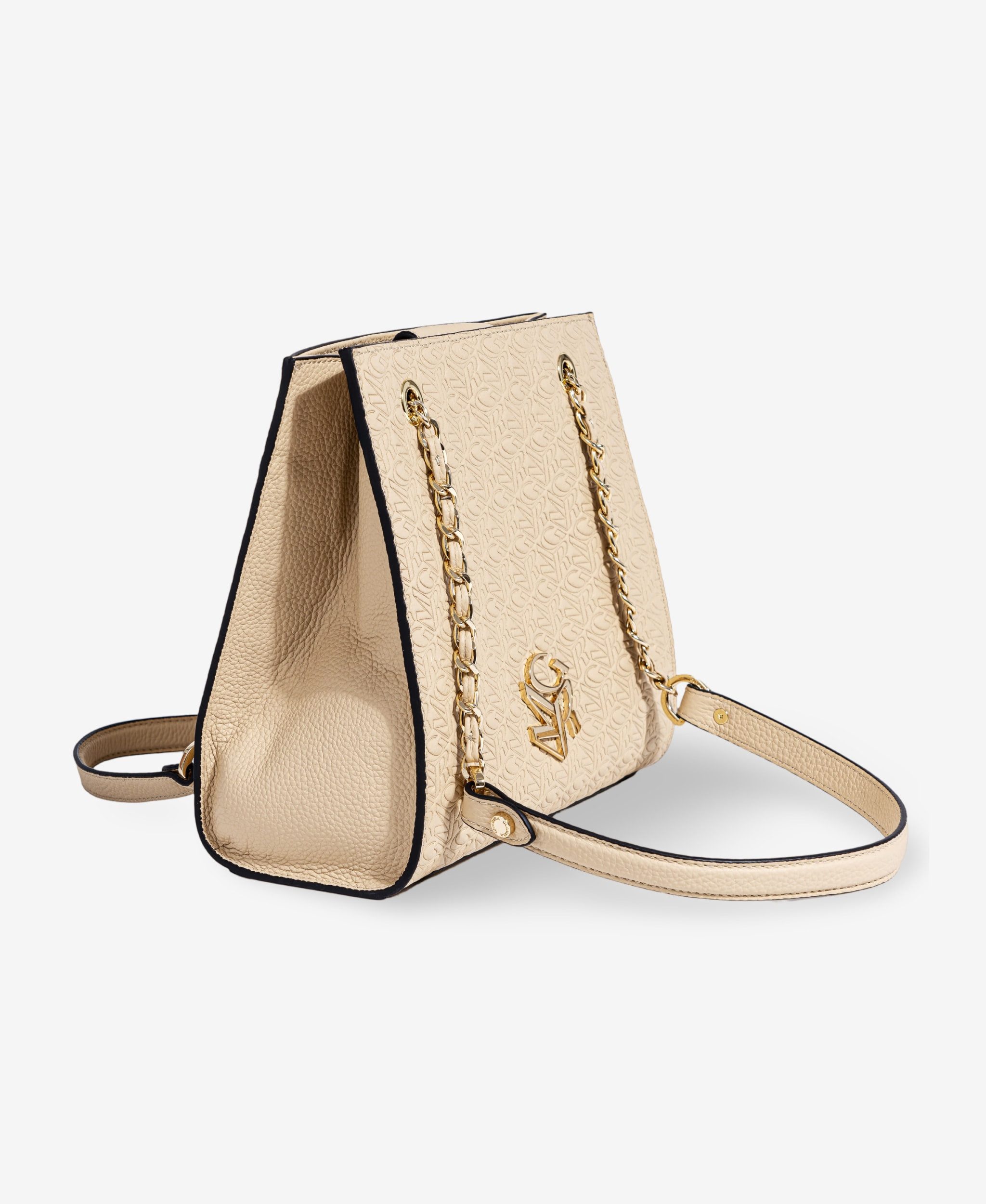 GLAMIRA Handtasche Lysandra Beige Schultertasche (1-tlg), echt Leder, mit glattem Polyesterfutter