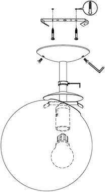 EGLO Deckenleuchte RONDO, Leuchtmittel wechselbar, ohne Leuchtmittel, Deckenlampe