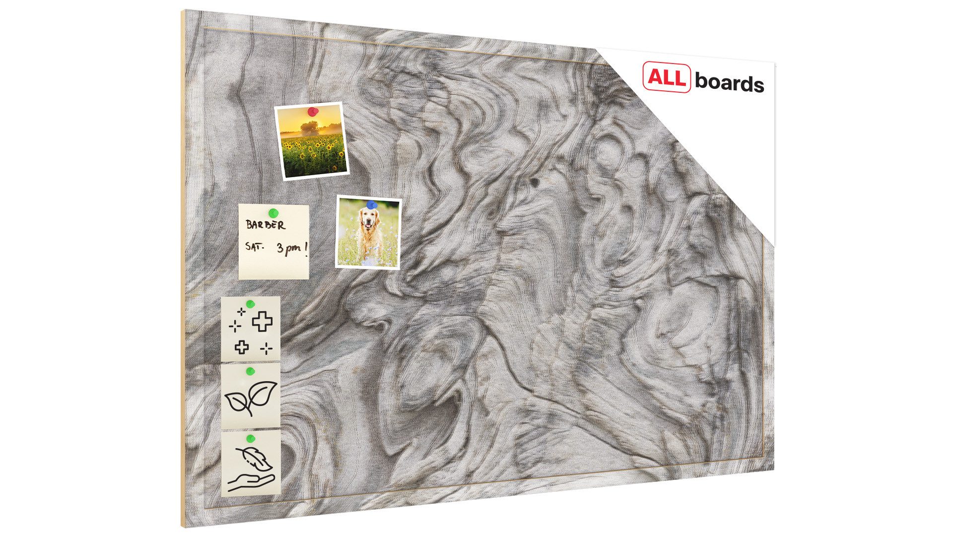 ALLboards Tafel Korktafel mit Druckmotiv, 90x60 cm Holzrahmen