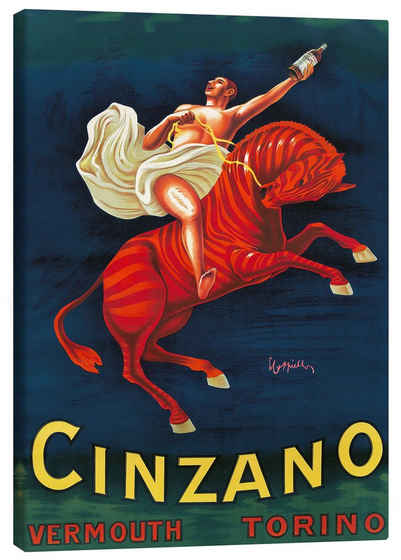 Posterlounge Leinwandbild Leonetto Cappiello, Cinzano Vermouth Torino, Wohnzimmer Vintage Malerei