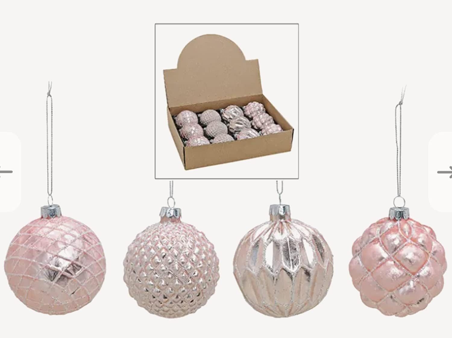 Taschen4life Weihnachtsbaumkugel Christbaumkugeln aus Glas im antik Landhaus Stil, 12 teiliges Set, 8x8x8cm, Advent und Weihnachten Deko