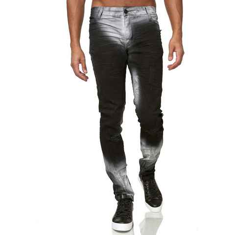 KINGZ Slim-fit-Jeans im verwaschenen Look