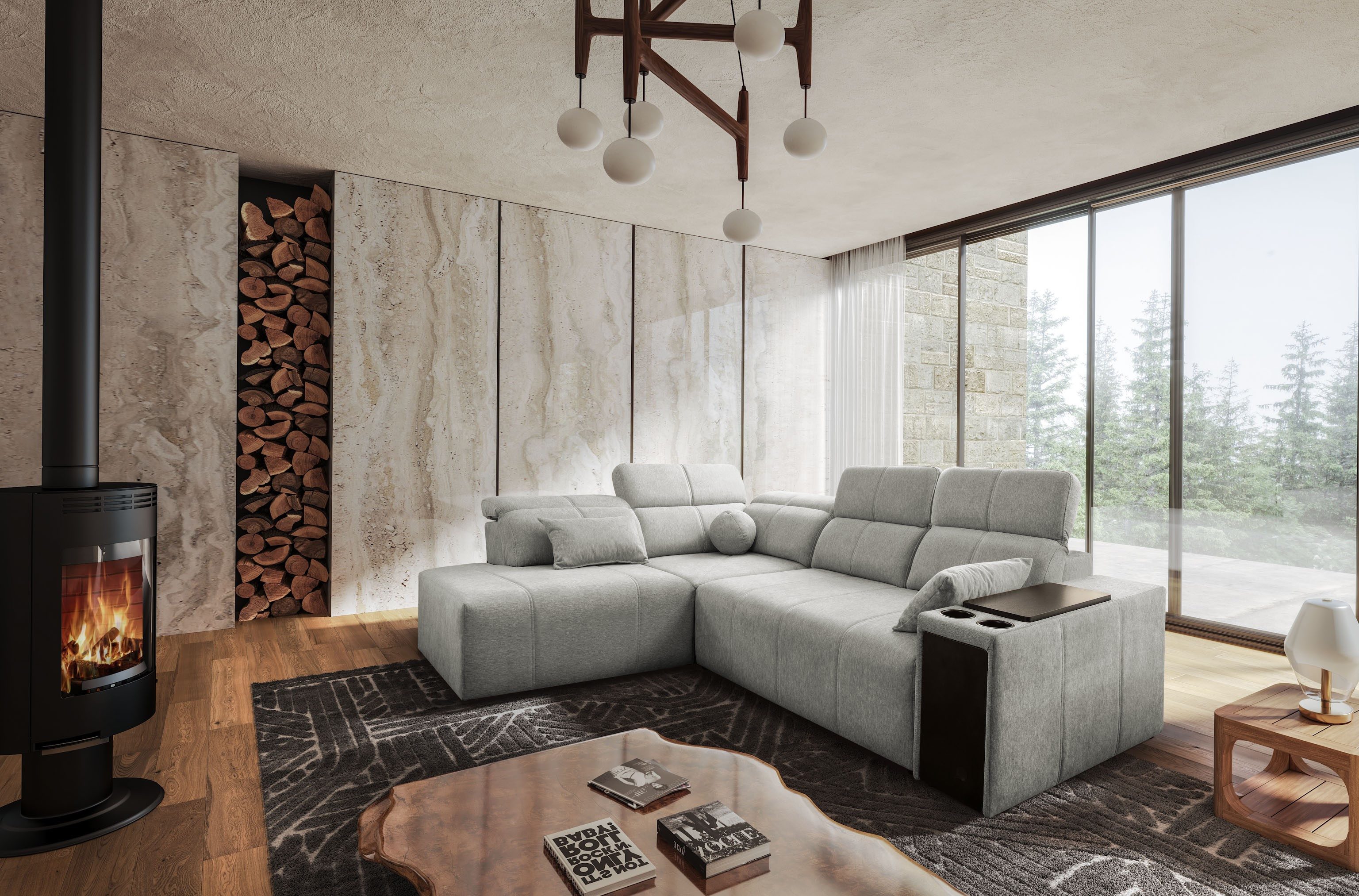 Kaiser Möbel Ecksofa Mindy VII mit Schlaffunktion, Stoff Verita, Ecksofa, mit Relaxfunktion