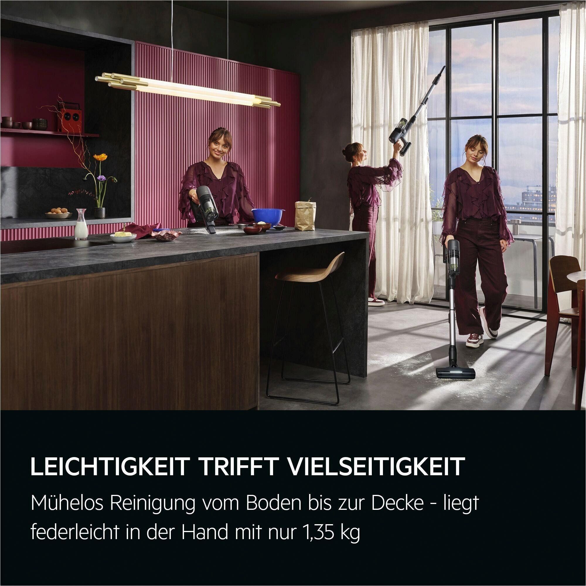 AEG Akku-Hand-und Stielstaubsauger AP72ABEPP 7000, Kabelloser Akku-Staubsauger mit Tierhaarbürste und LED-Licht