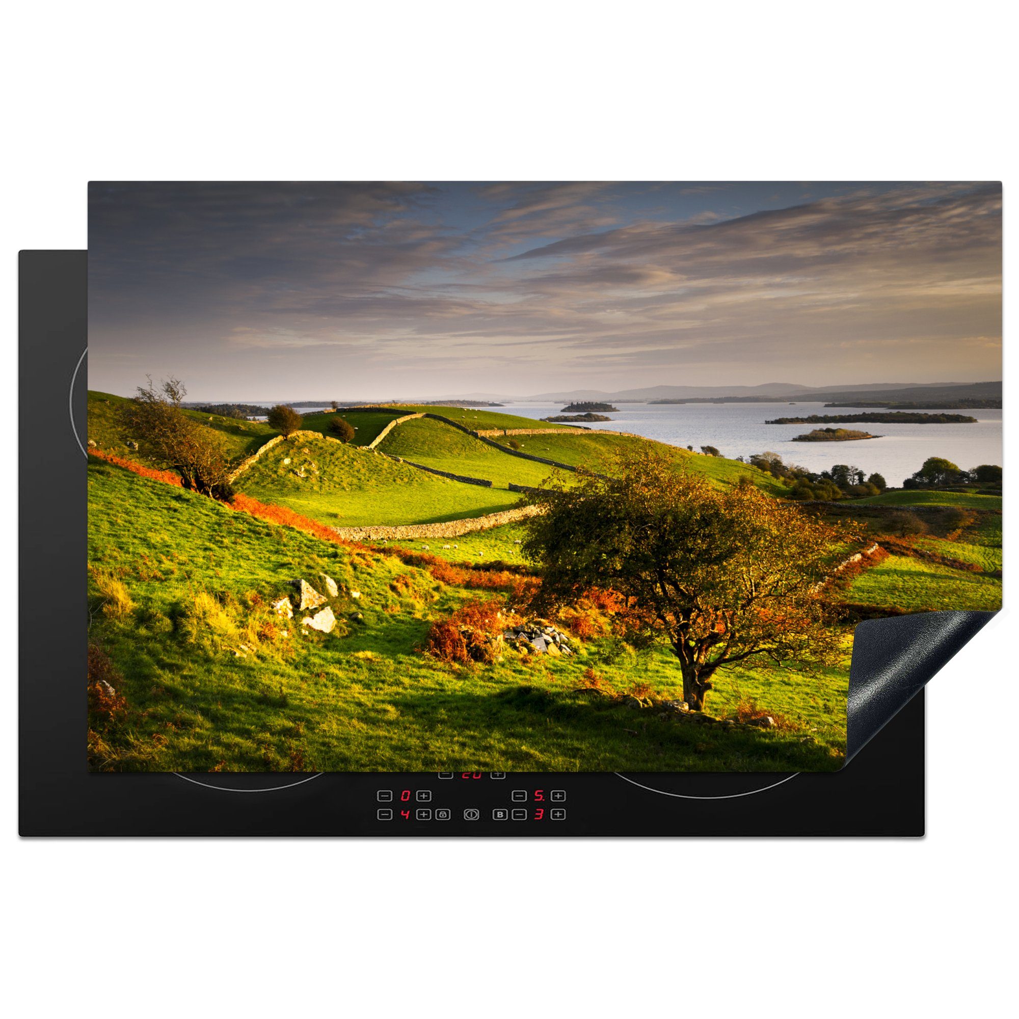 MuchoWow Herdblende-/Abdeckplatte Sonnenuntergang in Irland, Vinyl, (1 tlg), 81x52 cm, Induktionskochfeld Schutz für die küche, Ceranfeldabdeckung