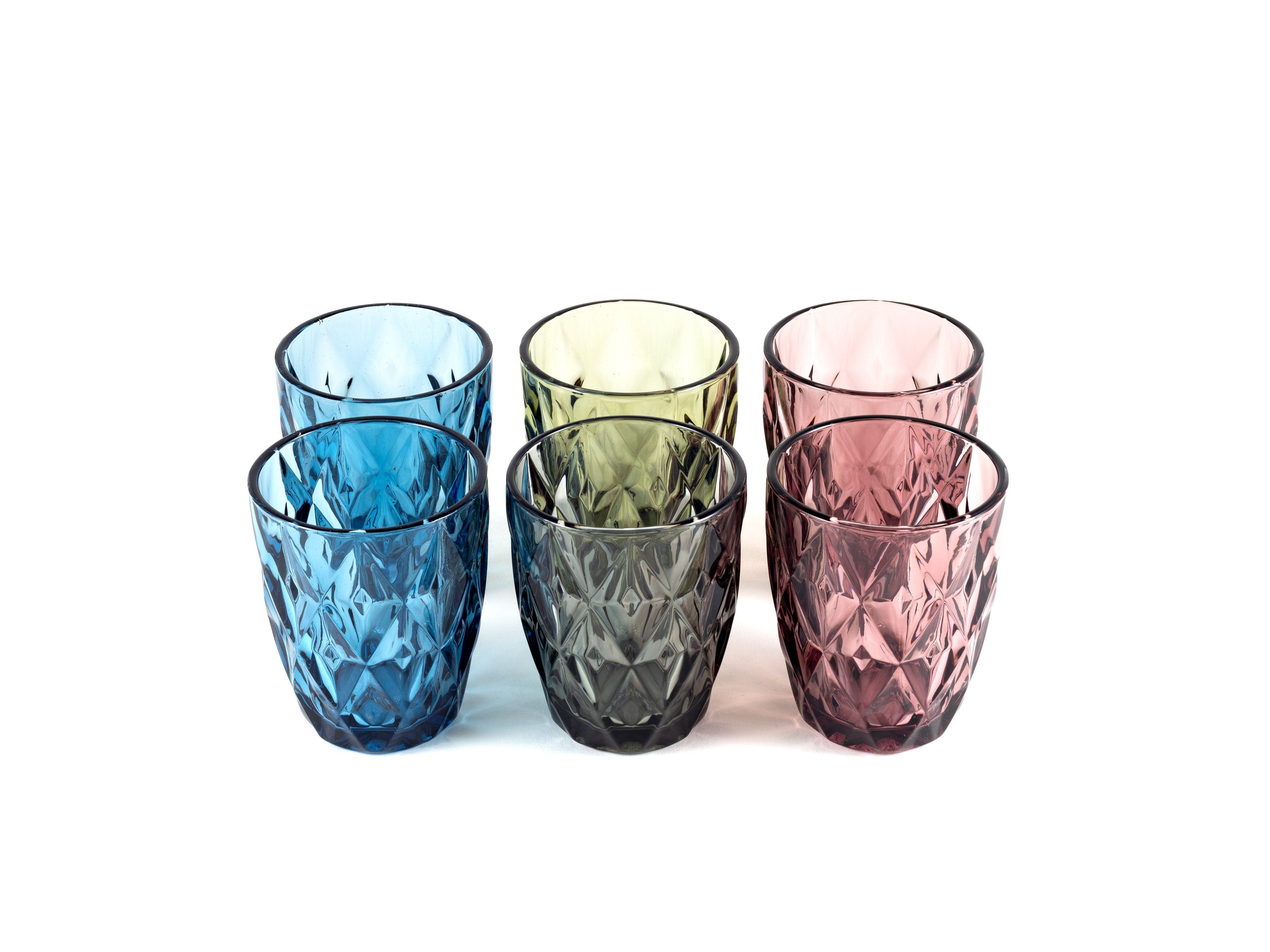 Hanseküche Gläser-Set Gläser Bunt 6er Set, Glas, schönes Design, spülmaschinengeeignet