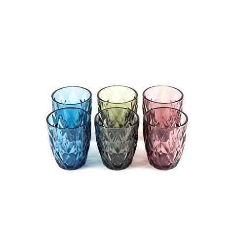 Hanseküche Gläser-Set Gläser Bunt 6er Set, Glas, schönes Design, spülmaschinengeeignet