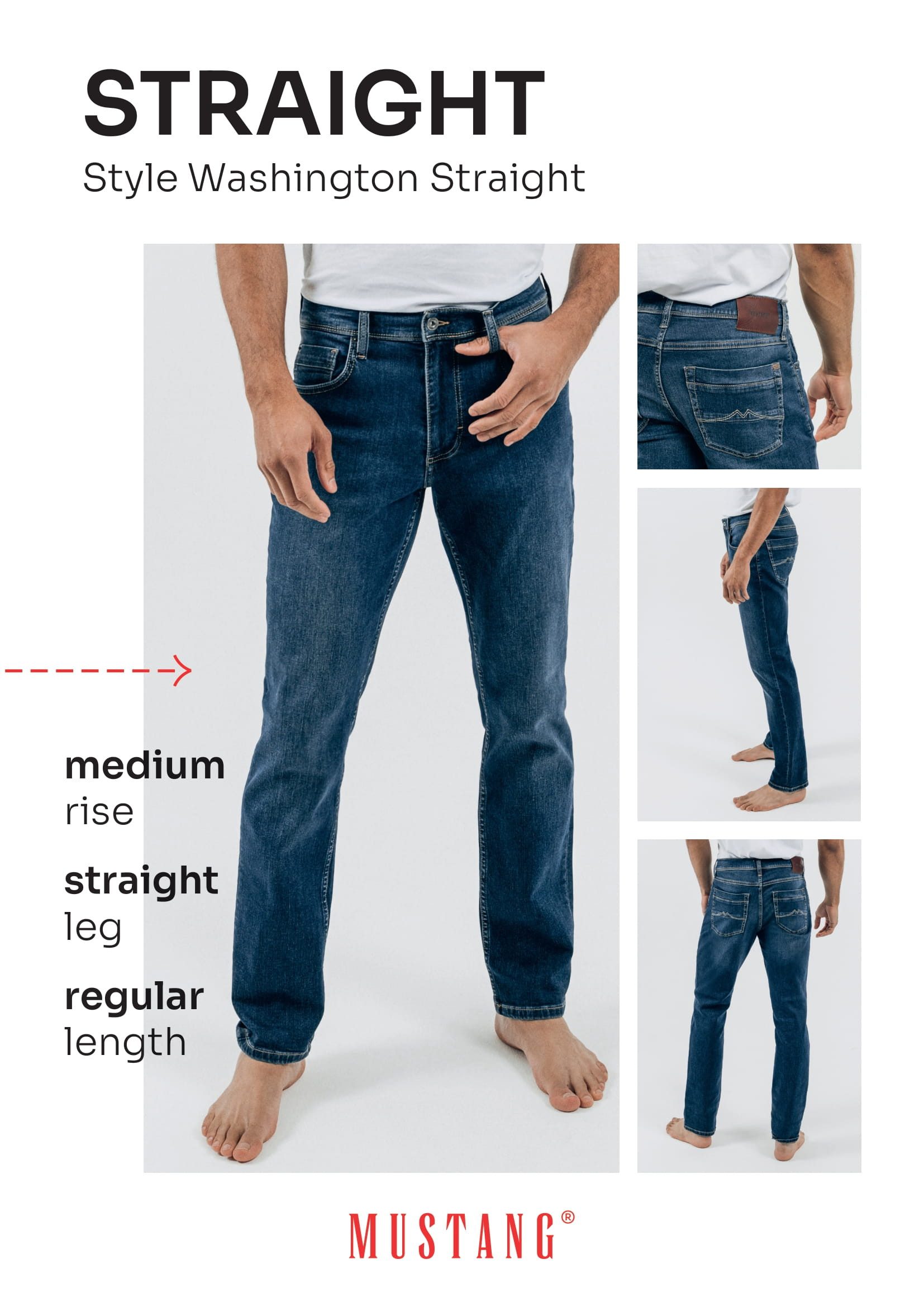 MUSTANG 5-Pocket-Jeans Style Washington Straight mit leichten Abriebeffekten
