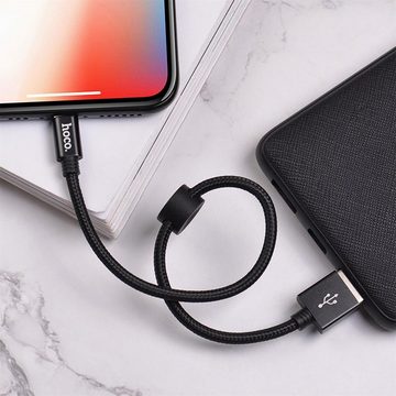 HOCO X35 USB Daten & Ladekabel bis zu 2.4A Ladestrom Smartphone-Kabel, Lightning, USB Typ A (25 cm), Premium Aufladekabel für iPhone, iPad oder den iPod