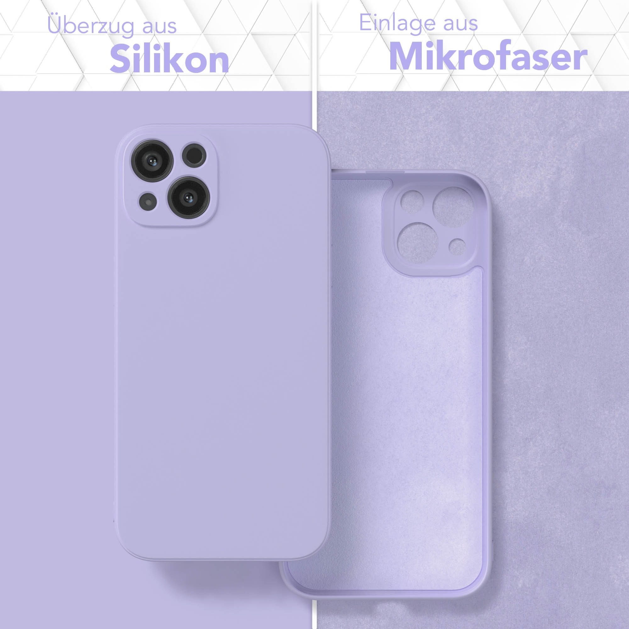EAZY CASE Handyhülle für Apple iPhone 13 Hülle Silikon 6,1 Zoll, Silikonhülle stoßfest Smart Slimcover Case Dünn Blau Lila