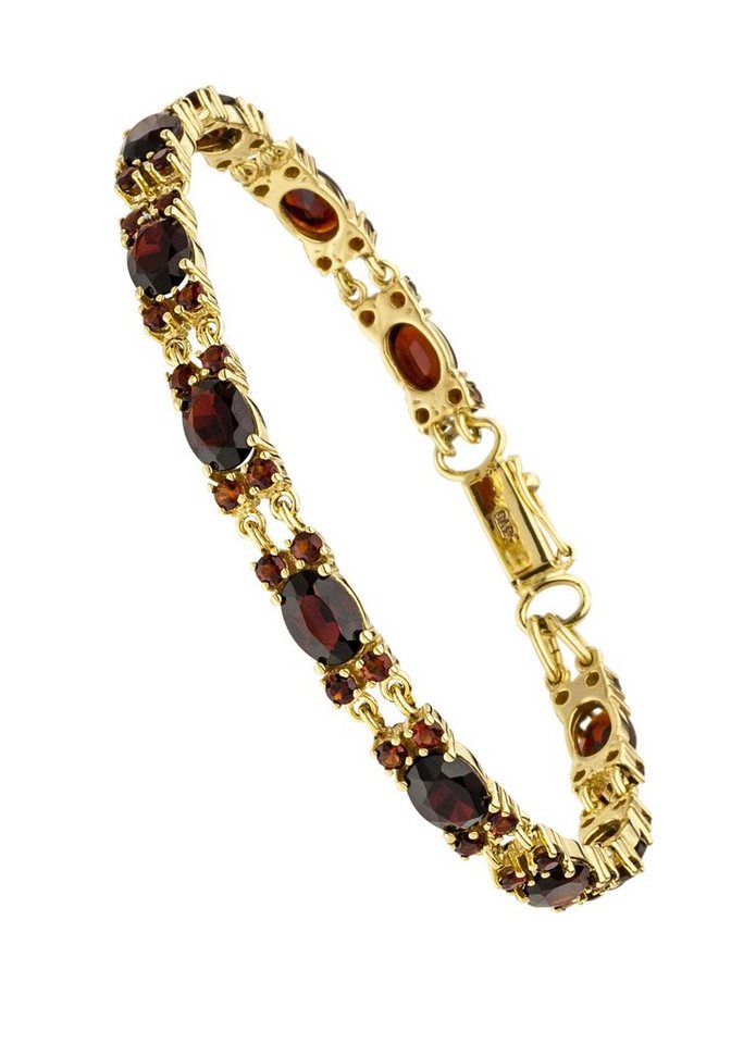 JOBO Goldarmband Armband mit Granat, 375 Gold 18 cm