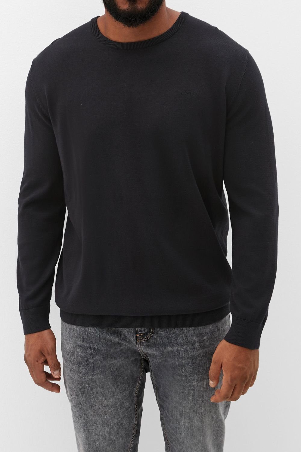 s.Oliver Feinstrickpullover aus Baumwolle Farbe schwarz Größe: 5XL günstig online kaufen