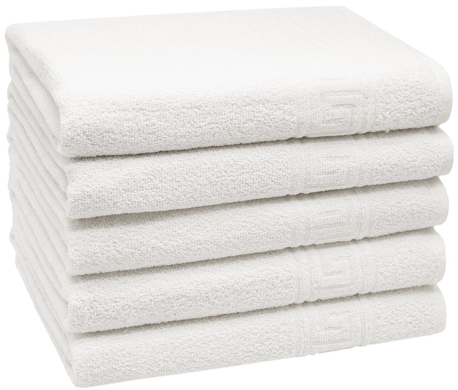 (5-St), Duschtücher, 80% weiß Polyester, 140 ZOLLNER vom 70 Baumwolle, cm, x 20% Glattvelours Hotelwäschespezialisten