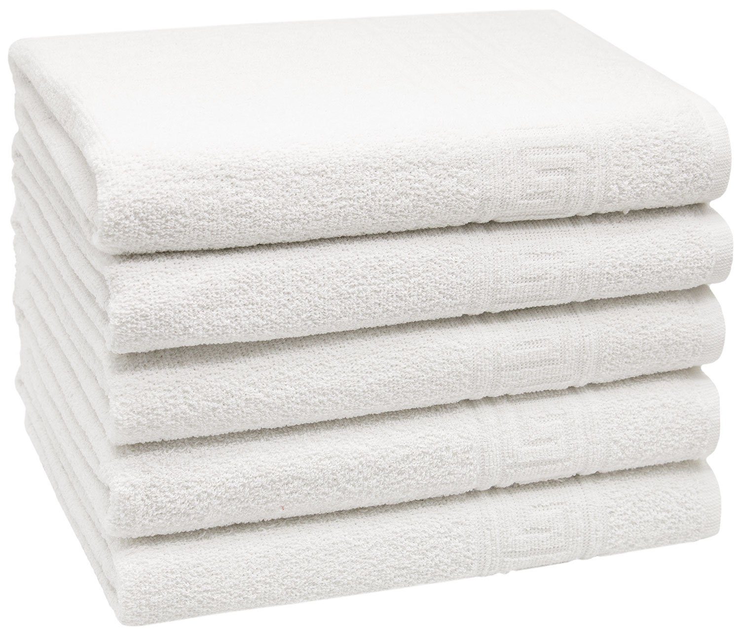 ZOLLNER Duschtücher, Glattvelours (5-St), 70 x 140 cm, 80% Baumwolle, 20% Polyester, vom Hotelwäschespezialisten