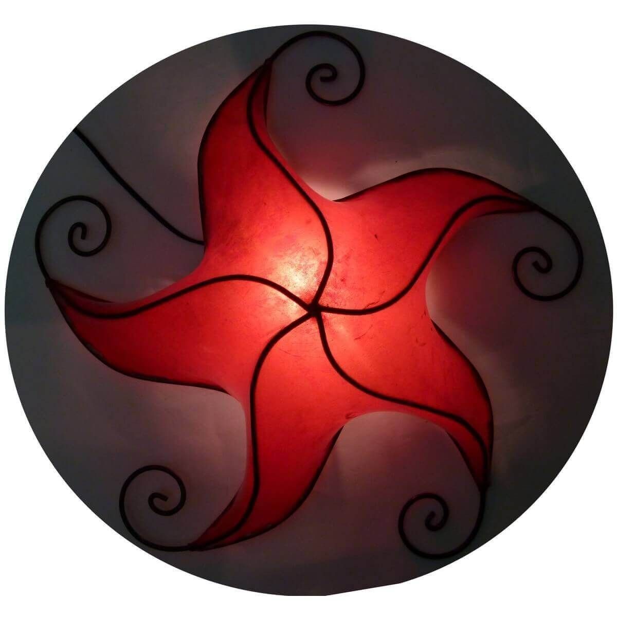 SIMANDRA Lampenschirm marokkanische Deckenlampe aus Leder STERN Nejma 50 cm