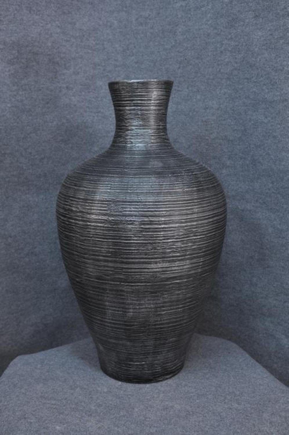 JVmoebel Skulptur XXL Big Vase Design Medusa Antik Stil Blumen Vasen Schale Deko 56cm Grau