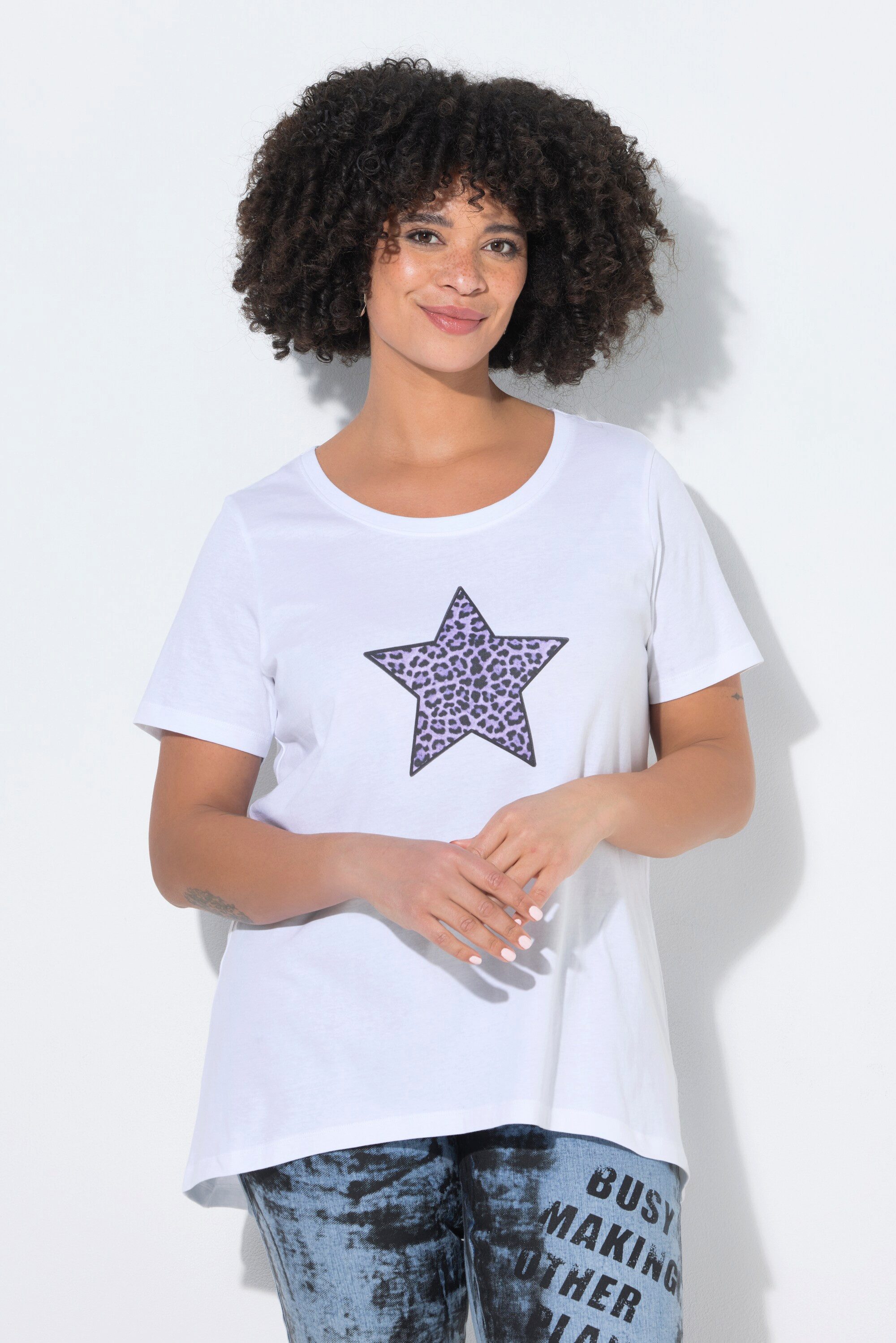 T-Shirt T-Shirt A-Linie Leo-Stern Halbarm