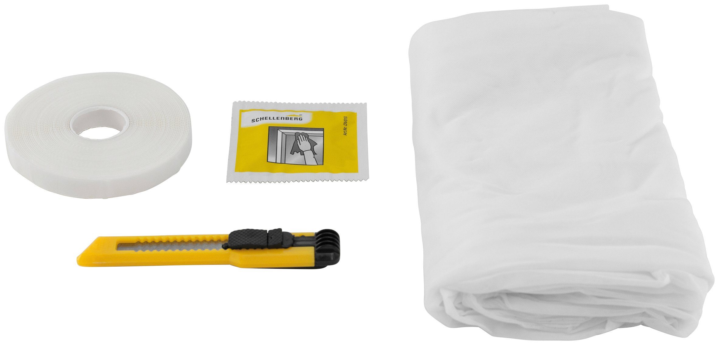 SCHELLENBERG Fliegengitter-Gewebe Elastic ohne bohren, (Set, 1-St), elastischer Insektenschutz für Fenster, 130 x 150 cm, anthrazit, weiß