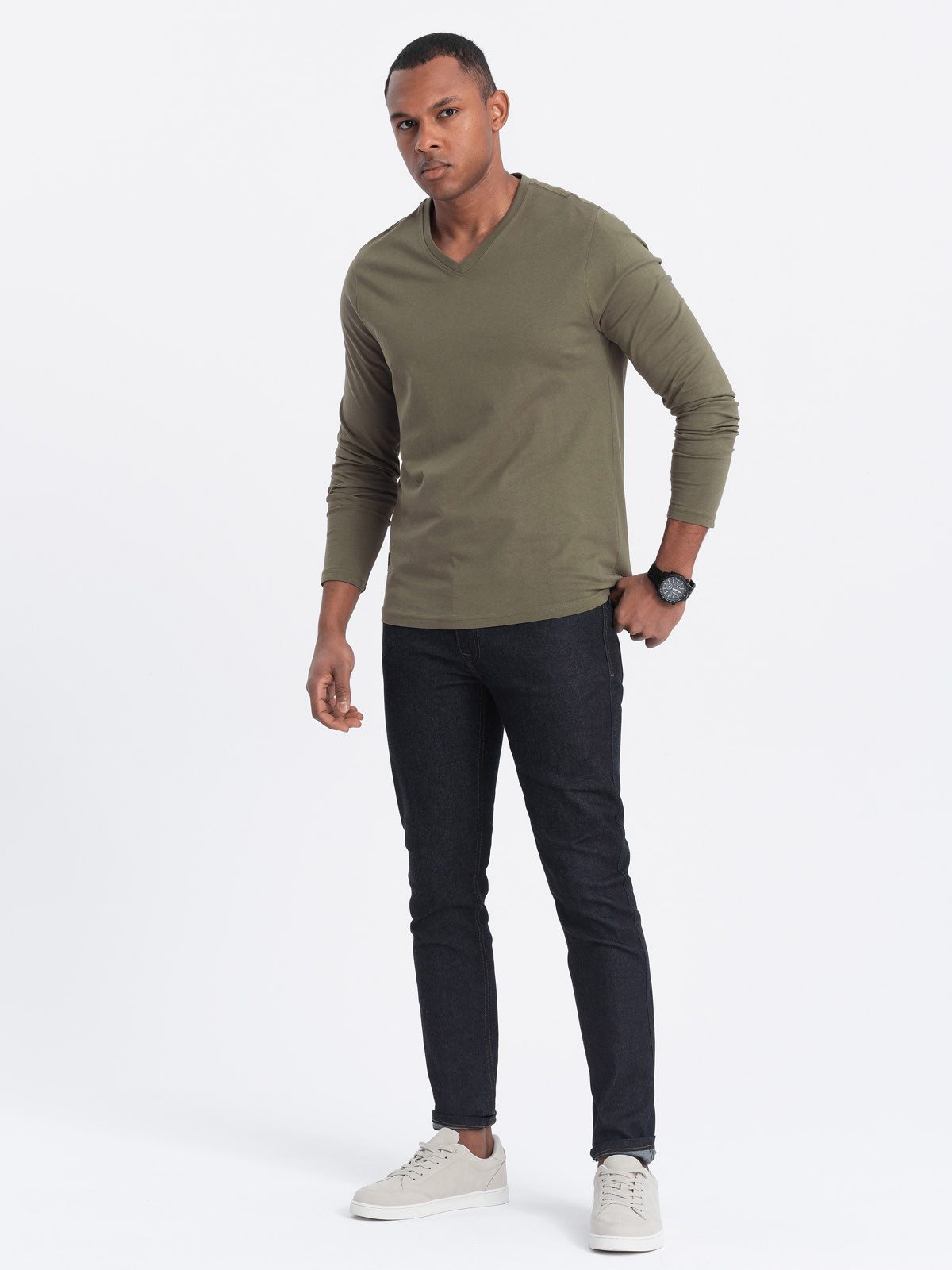 OMBRE Longsleeve Longsleeve für Herren mit V-Ausschnitt. – Bild 4 von 5