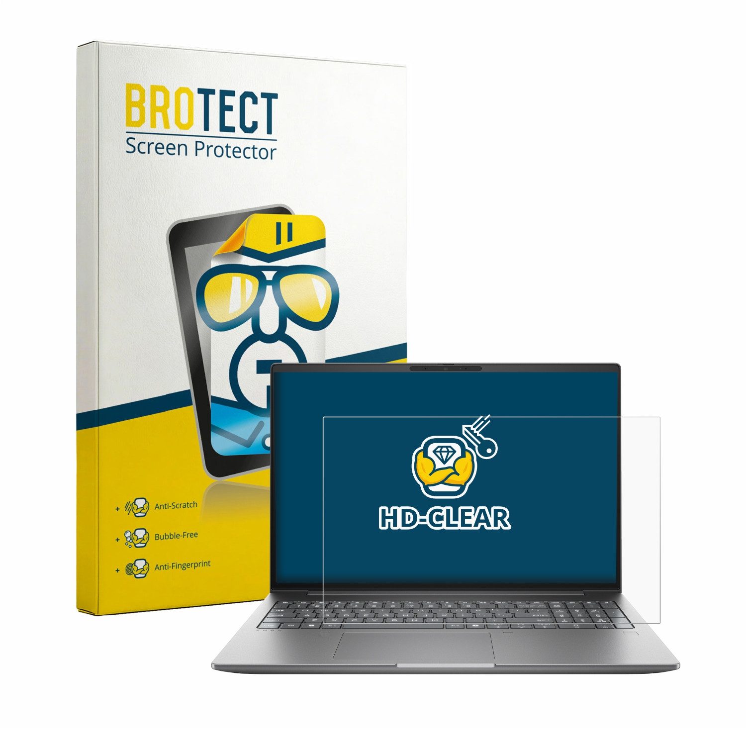 BROTECT Displayschutzfolie Schutzfolie für HP Zbook X G2i 16", Displayschutz Schutz Folie Klar Transparent