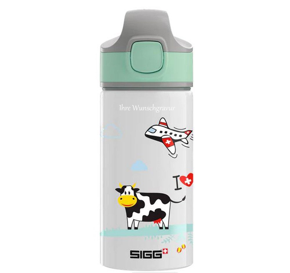 Sigg Trinkflasche Sigg Kinder Trinkflasche Miracle Kids Alu 0.4 L, mit Ihrer persönlichen Wunschgravur