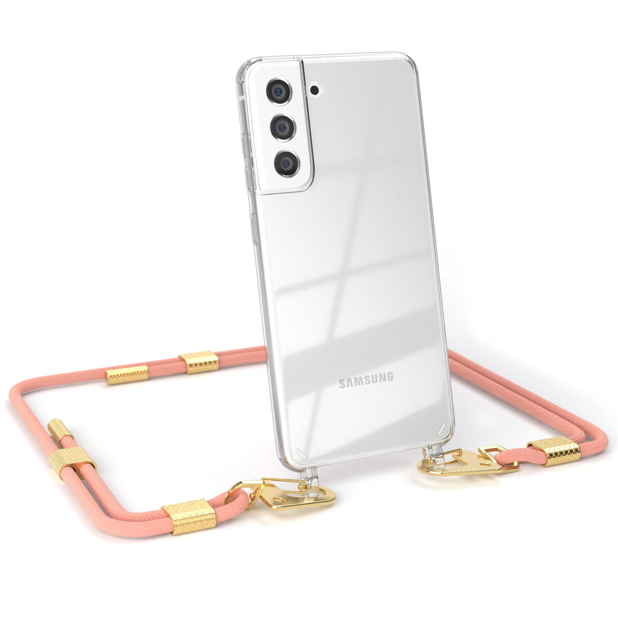 Handykette Silikonhülle mit runder Kette für Galaxy S21 FE 5G