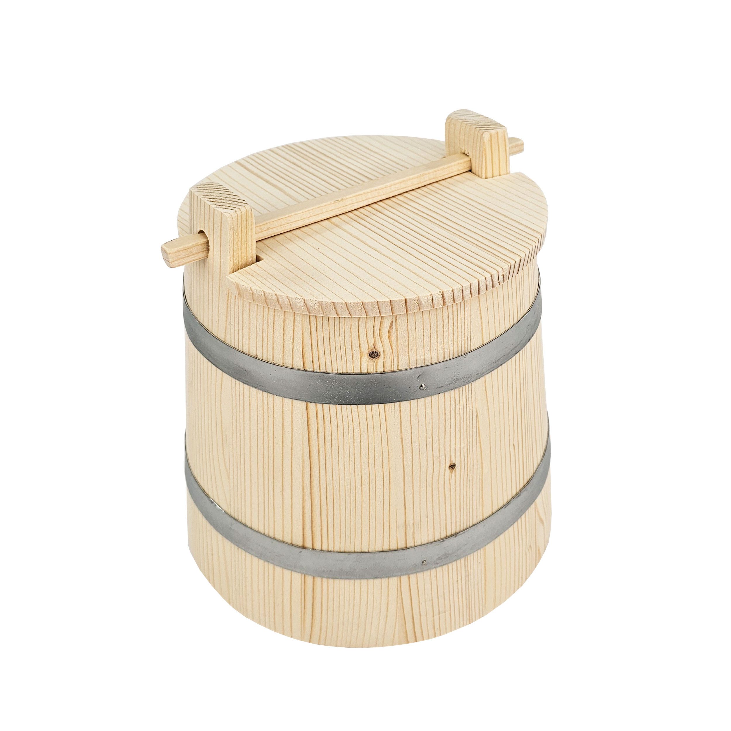 Hofmeister Aufgusskübel Bottich aus Holz kegelförmig 2 l mit Deckel