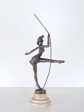 AFG Dekoobjekt Bronze-Skulptur zeigt junge Frau in turnender Pose