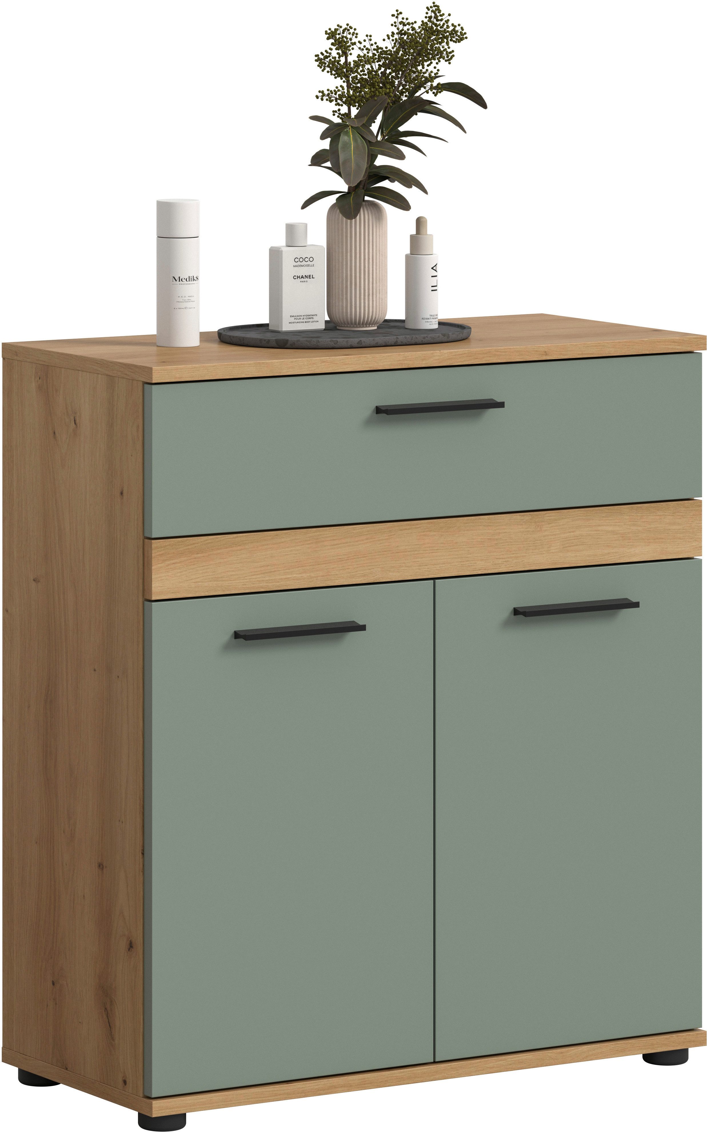 welltime Midischrank LUCCA, Höhe 79 cm, 2 Türen, 1 Schubkasten, 1 Einlegeboden
