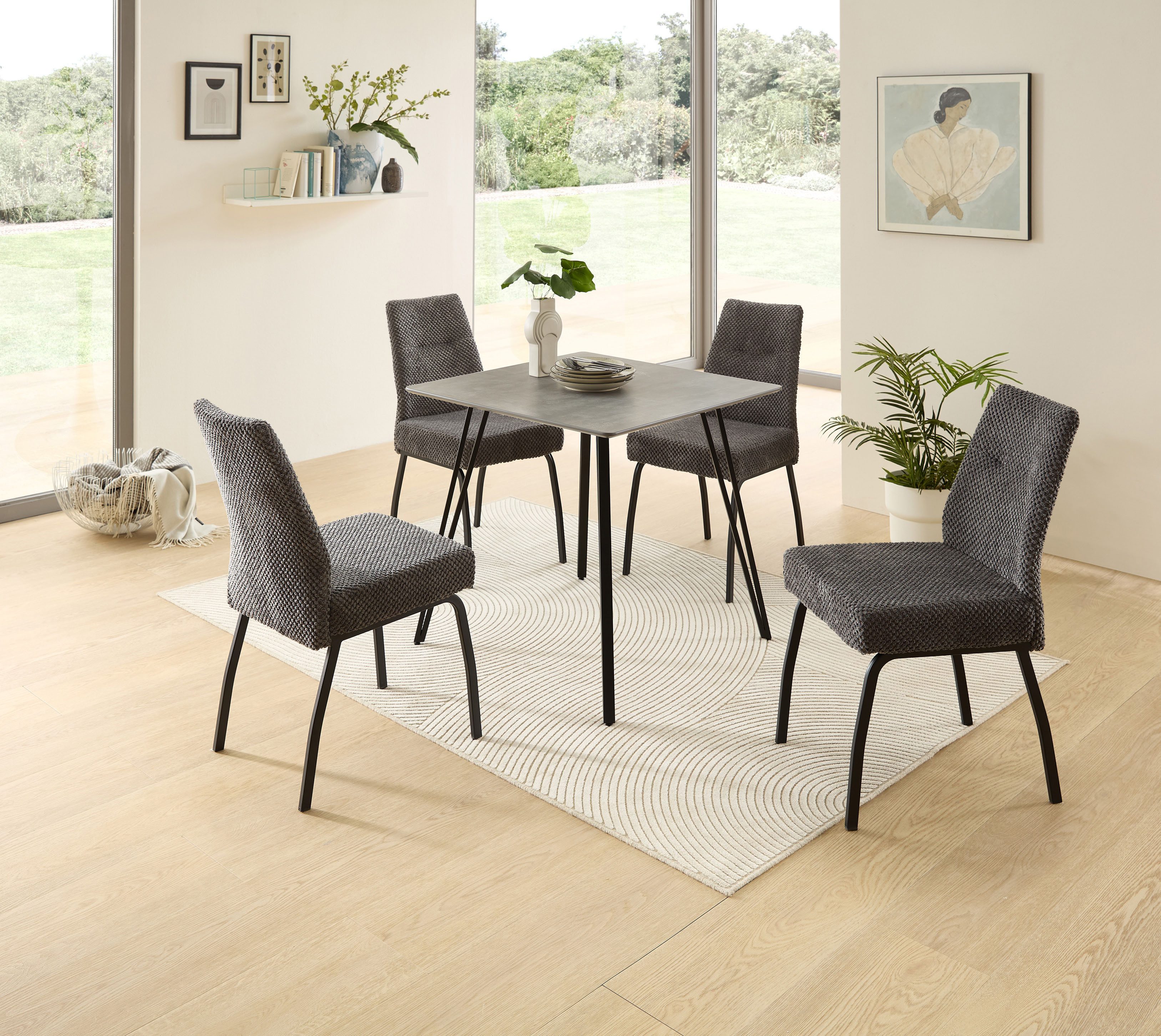 Stolkom Sp.z.o.o. Esstisch Fieteni Esstisch B/H/T 80x75x80 cm (1-St), Schweizer Kante, pulverbeschichtet