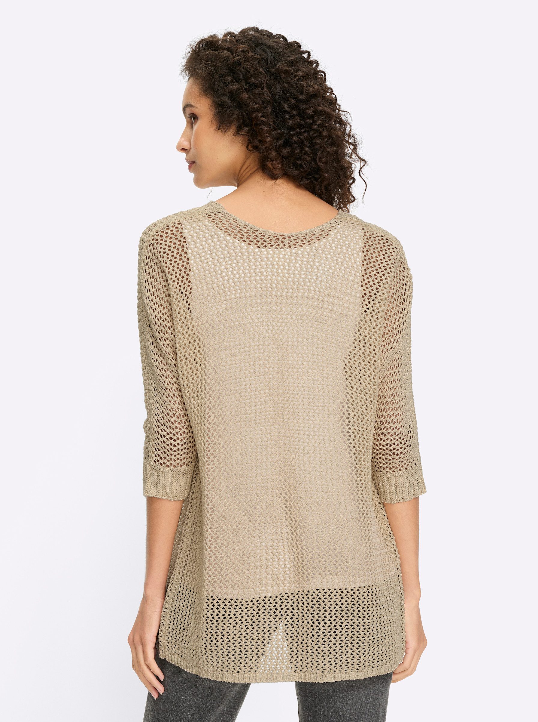 heine Strickjacke Strickjacke 3/4-Arm Ajour günstig online kaufen