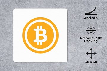 MuchoWow Gaming Mauspad Blockchain bitcoin illustration (1-St), Mousepad mit Rutschfester Unterseite, Gaming, 40x40 cm, XXL, Großes