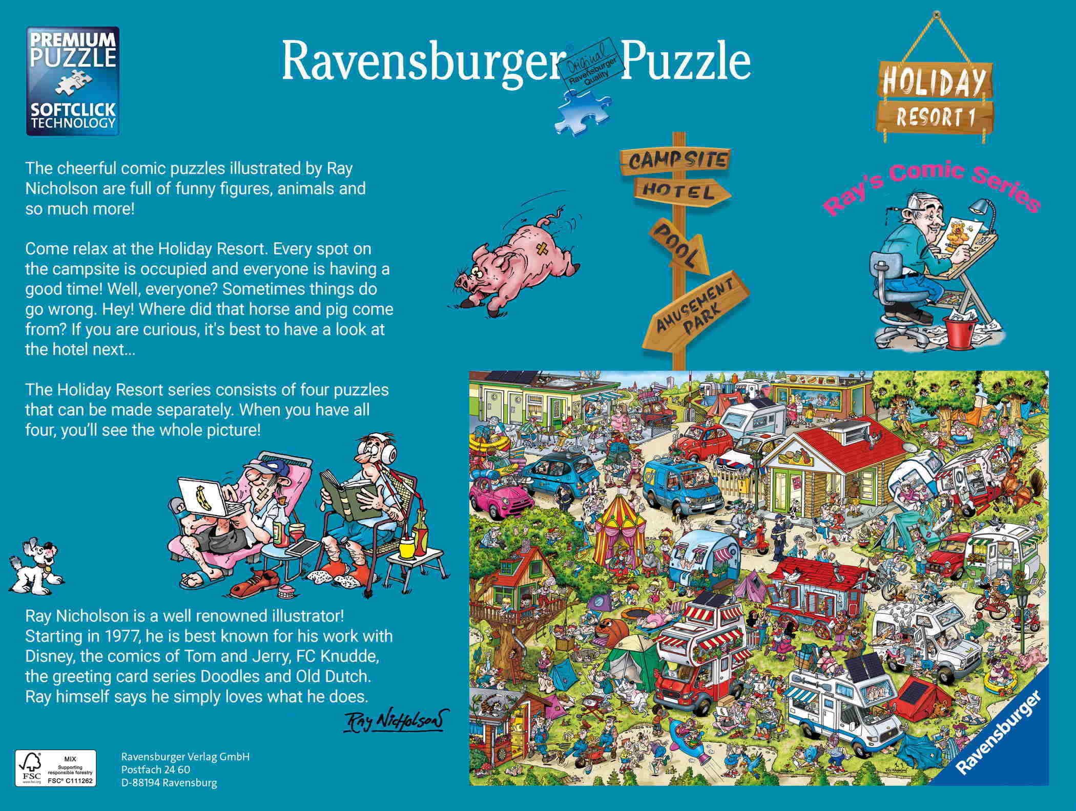 Ravensburger Puzzle 1000 Teile Puzzle Holiday Resort 1 - The Campsite 17578, 1000 Puzzleteile
