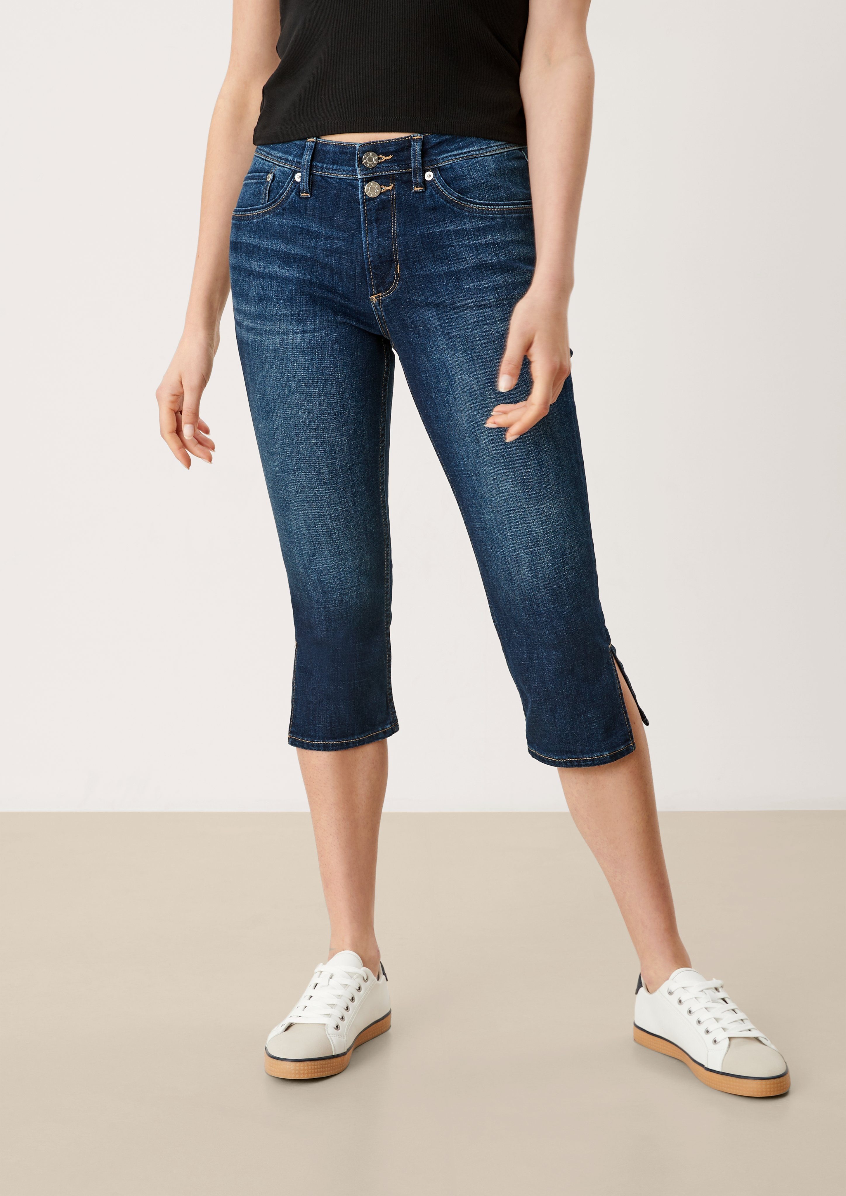 s.Oliver 7/8-Jeans »Regular: Capri-Jeans« Waschung, Leder-Patch online  kaufen | OTTO