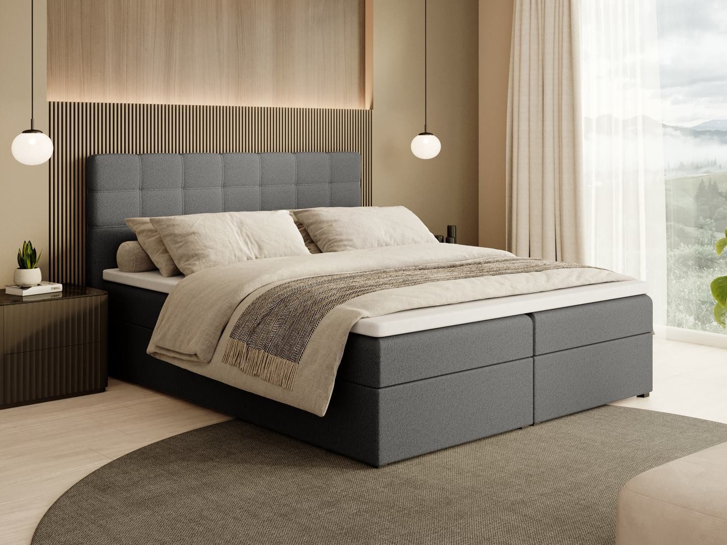 Beautysofa Boxspringbett Kontinentales mit Bettkasten TOPIQ günstig online kaufen