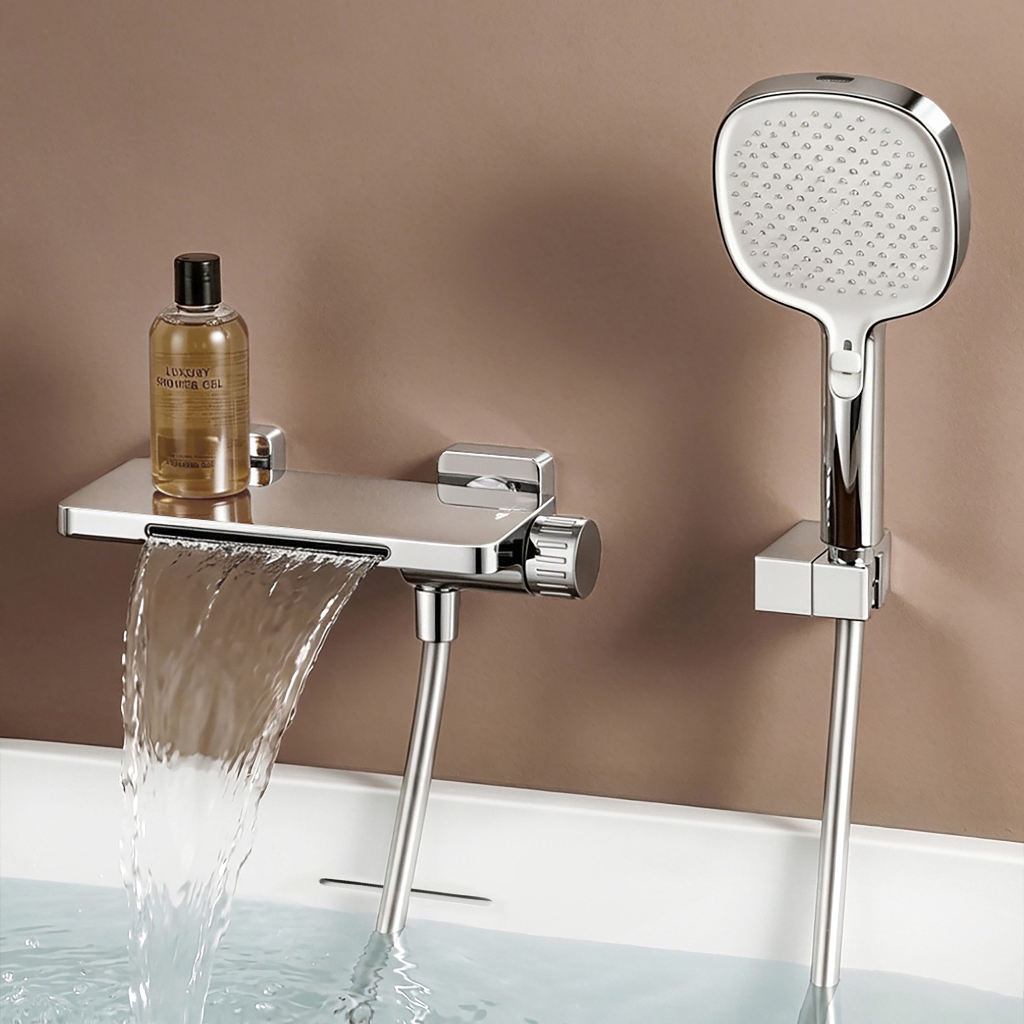 doporro Wannenarmatur Badewannenarmatur Duschsystem mit Handbrause für Badewanne DSN-403